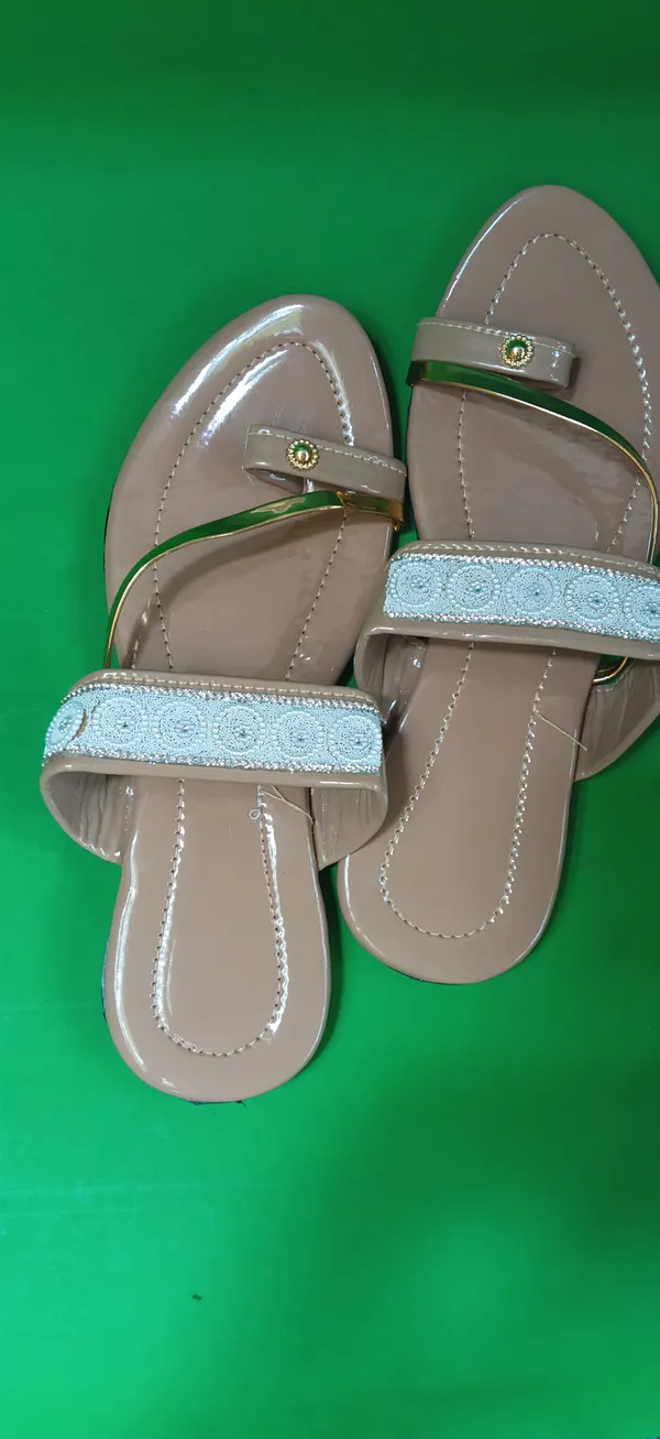 Beige_Synthetic_Leather_Dual_Strap_Embellished_Sandals_For_Women