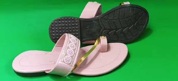 Pink_Synthetic_Leather_Embellished_Thong_Sandals_For_Women
