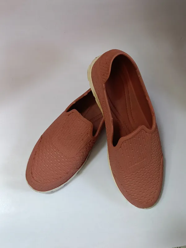 Terracotta_Brown_Mesh_Slip-On_Casual_Shoes_For_Women