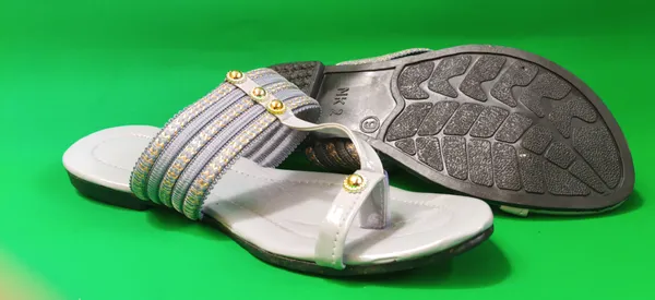 Grey_Synthetic_Leather_Embroidered_Thong_Sandals_For_Women