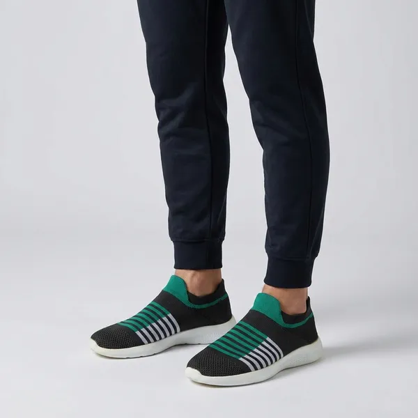 Grey_And_Green_Mesh_Knit_Slip-On_Casual_Shoes_For_Men