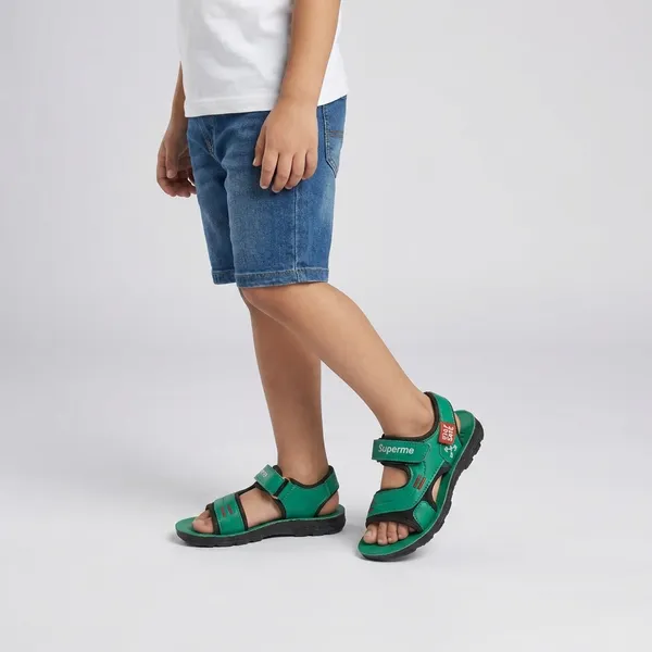 Green_Synthetic_Velcro_Strap_Casual_Sandals_For_Kids