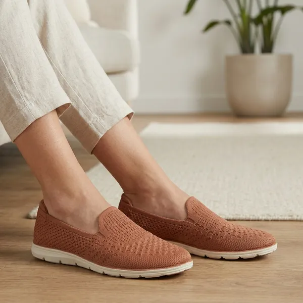 Terracotta_Brown_Mesh_Slip-On_Casual_Shoes_For_Women