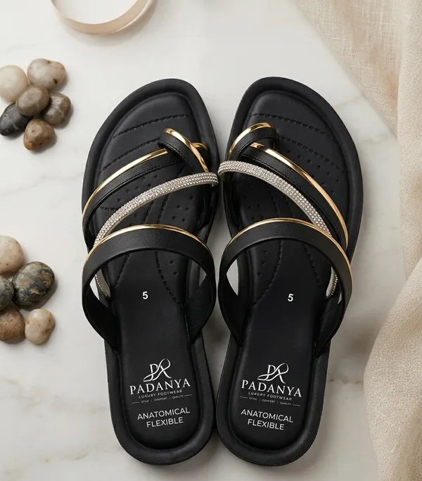 Refined_Black_Triple_Strap_Soft_Cushion_Trending_Flats_for_Women