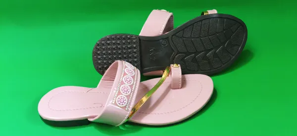Pink_Synthetic_Leather_Embellished_Thong_Sandals_For_Women