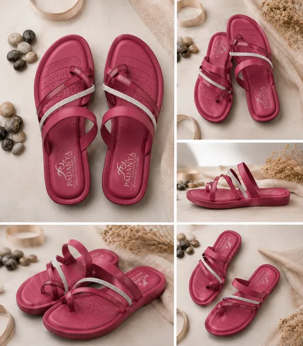 Women`s_stylish_comfort_flat_sandals_|_Soft_cushion_lightweight_daily_wear_slip-on_sandals_for_girls_&_women
