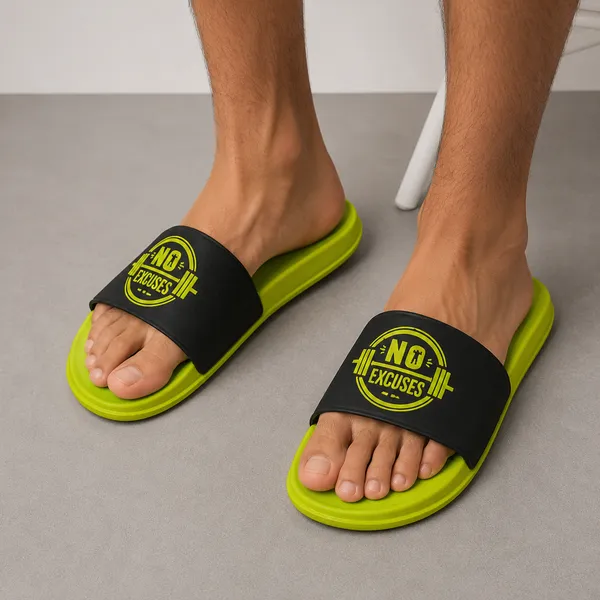 Neon_Yellow_And_Black_Eva_Graphic_Strap_Slide_Slippers_For_Unisex