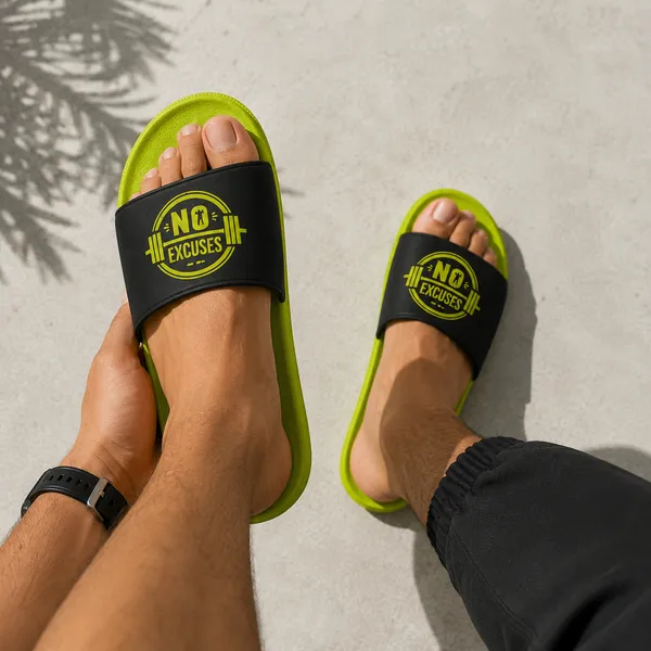 Neon_Yellow_And_Black_Eva_Graphic_Strap_Slide_Slippers_For_Unisex