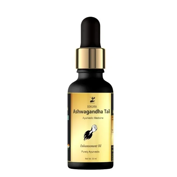 Songara-Ashwagandha-Oil-Ayurvedic-Massage-Oil-For-Men-Restores-Energy-Hardens-The-Relaxing-Muscles-Pure-Ayurvedic-Mens-Wellness-30-Ml-Pack-Of-1