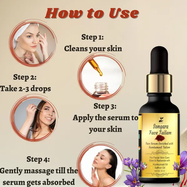 Songara-Face-Serum-Enriched-With-Kumkumadi-Tailam-For-Radiant-Healthy-Glowing-Skin-Non-Sticky-30-Ml