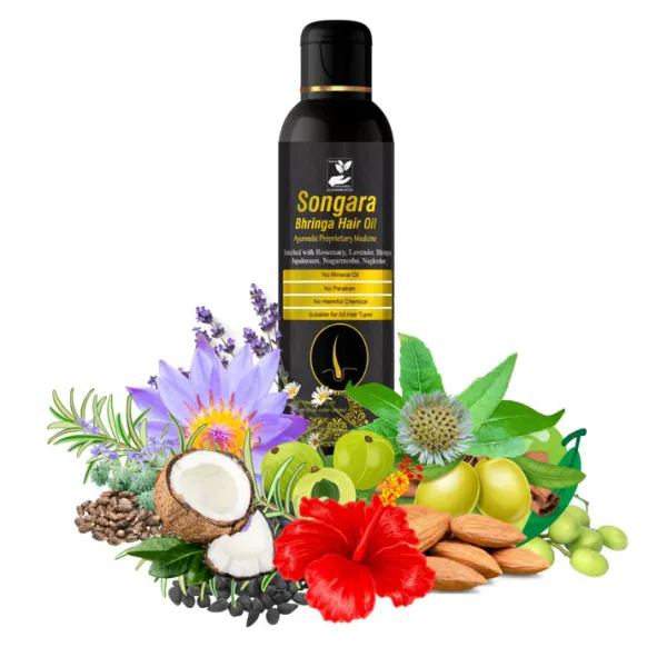 Songara_Bhringa_Hair_Oil_&_Shampoo_contains_Bhringraj,_Amla,_Rosemary,_Lavender,_Japakusum,_Tea_Tree_helps_Promote_Hair_Growth_(2_unit_of_100_ml_each)