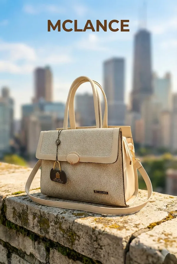 Cream_Premium_Pu_Leather_Hand_Bag_For_Women