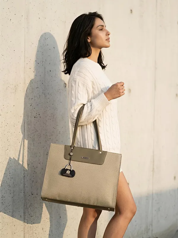 Beige_And_Olive_Green_Premium_Pu_Leather_Hand_Bag_For_Women