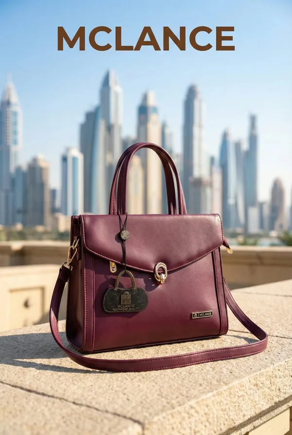 Burgundy_Premium_Pu_Leather_Hand_Bag_For_Women