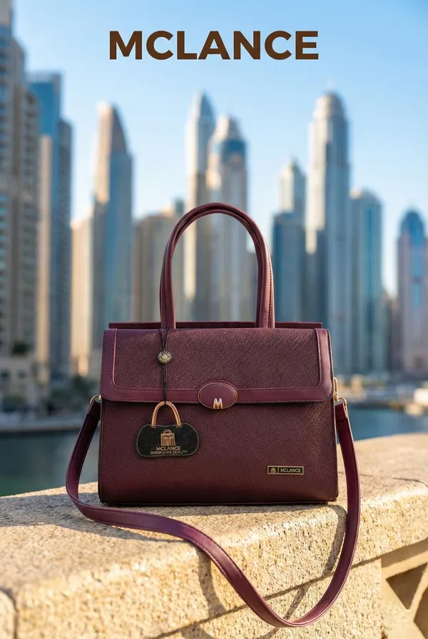 Burgundy_Premium_Pu_Leather_Hand_Bag_For_Women