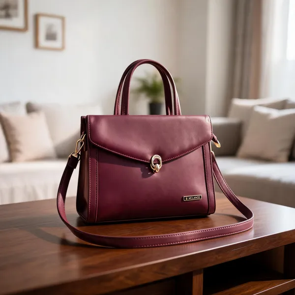Burgundy_Premium_Pu_Leather_Hand_Bag_For_Women