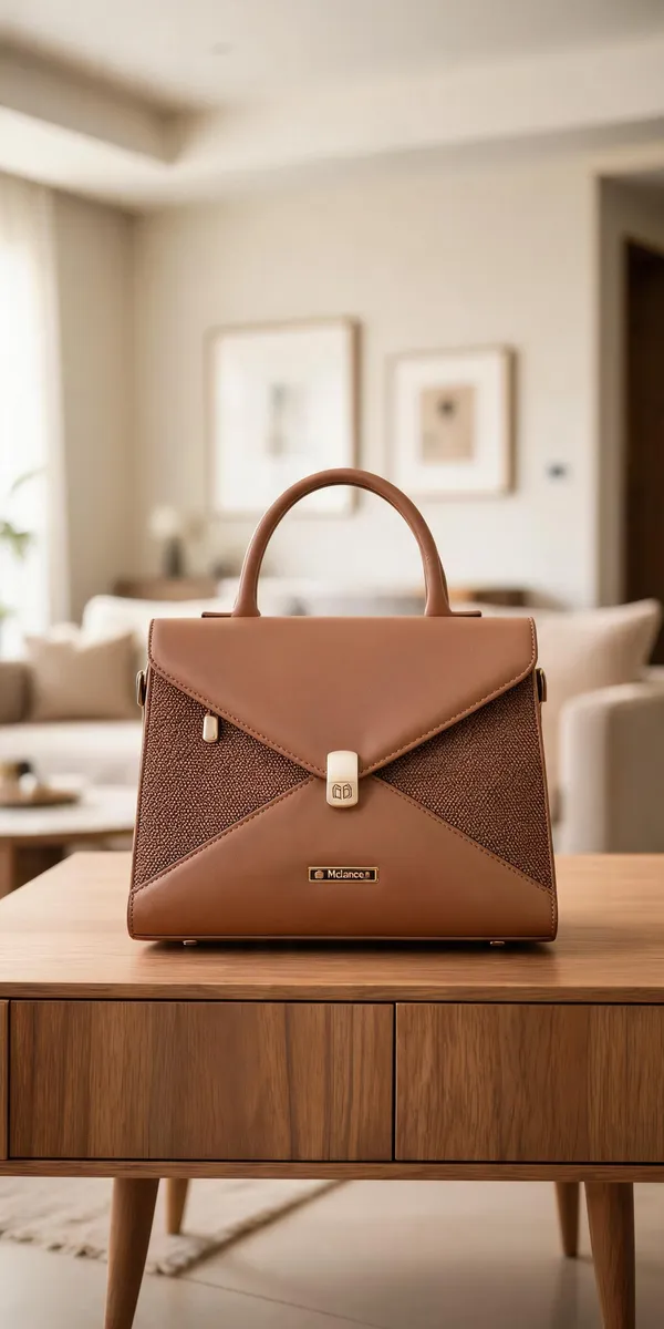 Peach_Premium_Pu_Leather_Hand_Bag_For_Women