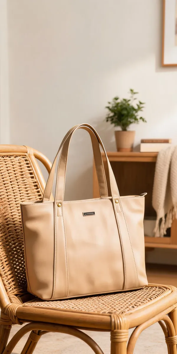 Beige_Premium_Pu_Leather_Hand_Bag_For_Women