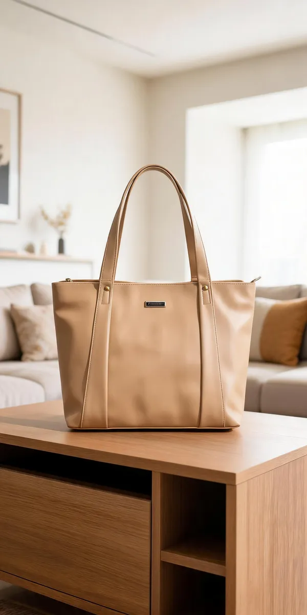 Beige_Premium_Pu_Leather_Hand_Bag_For_Women
