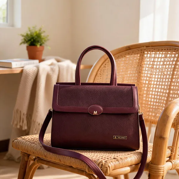 Burgundy_Premium_Pu_Leather_Hand_Bag_For_Women
