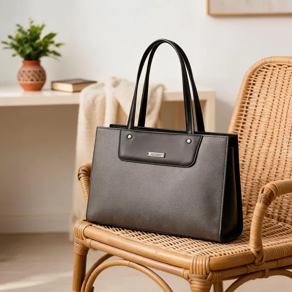 Grey_Premium_Pu_Leather_Hand_Bag_For_Women
