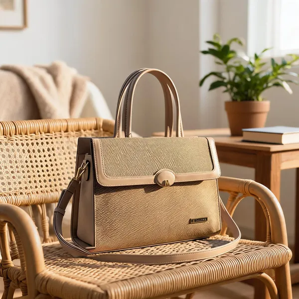 Beige_Premium_Pu_Leather_Hand_Bag_For_Women