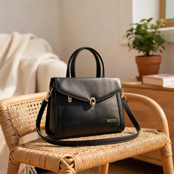 Black_Premium_Pu_Leather_Hand_Bag_For_Women