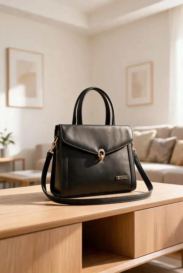 Black_Premium_Pu_Leather_Hand_Bag_For_Women