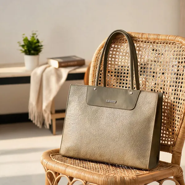 Beige_And_Olive_Green_Premium_Pu_Leather_Hand_Bag_For_Women