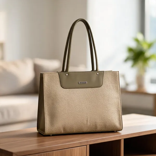 Beige_And_Olive_Green_Premium_Pu_Leather_Hand_Bag_For_Women