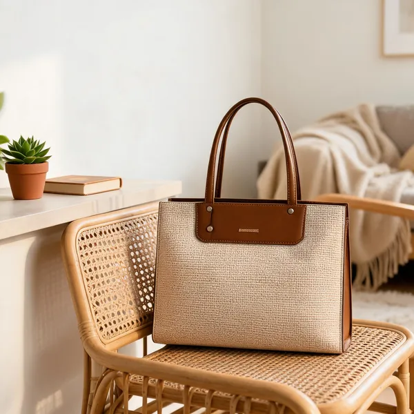 Beige_And_Brown_Premium_Pu_Leather_Hand_Bag_For_Women