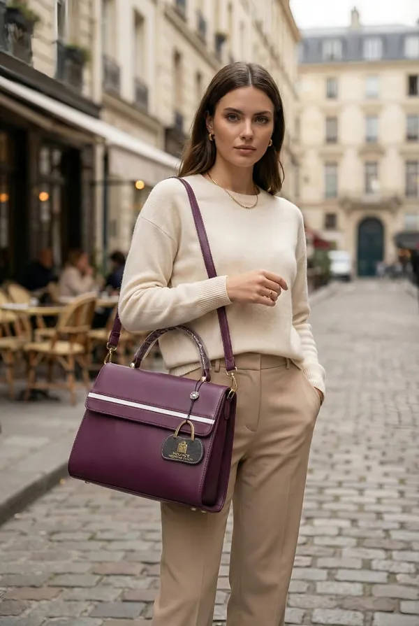 Purple_Premium_Pu_Leather_Hand_Bag_For_Women
