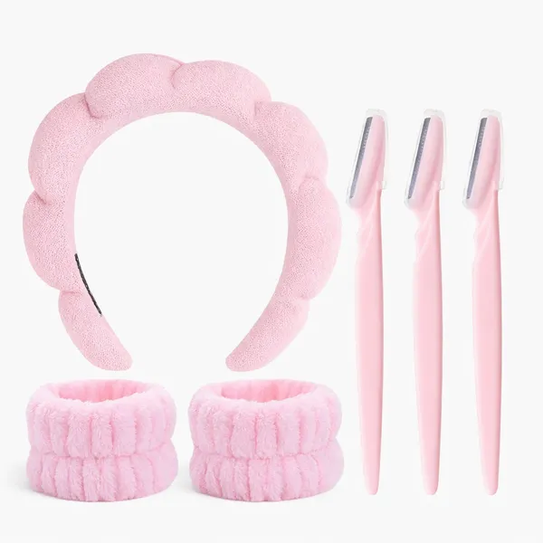 Bubble_Headband_And_Dermaplaning_Razors_Skincare_Combo