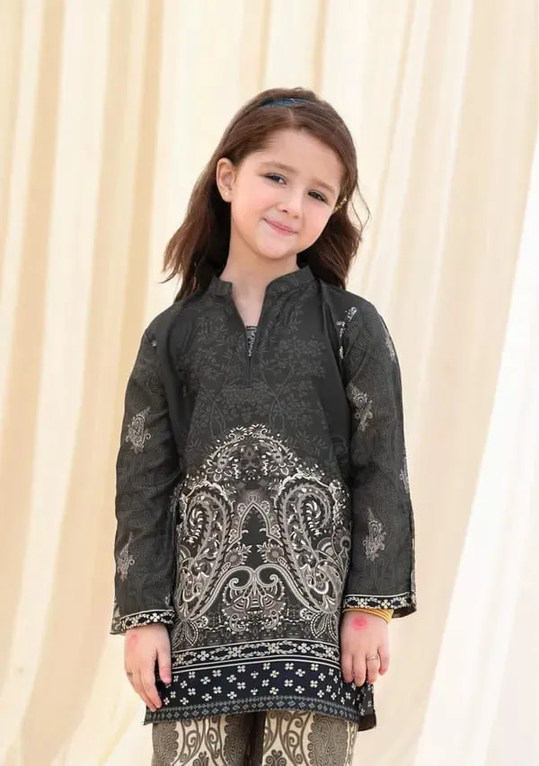 Dark_Grey__impoted_premium_Satin_printed_Straight_Kurta_Set_For_Girls