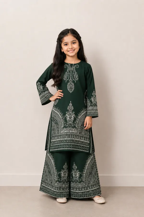 Green_Satin_printed_Kurta_Palazzo_Set_For_Girls