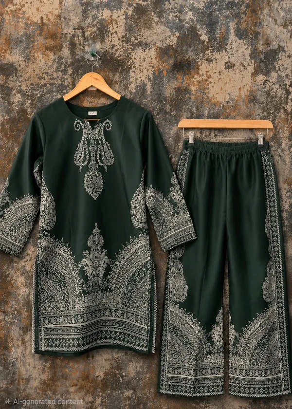 Green_Satin_printed_Kurta_Palazzo_Set_For_Girls