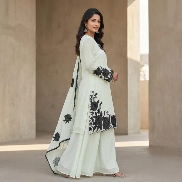 White_Georgette_Embroidered_Anarkali_Palazzo_Suit_For_Women