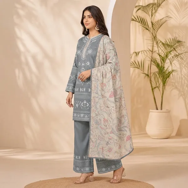 Grey_Satin__Premium_impoted__printed_with_lcae_work__Kurta_Palazzo_Dupatta_Set_For_Women