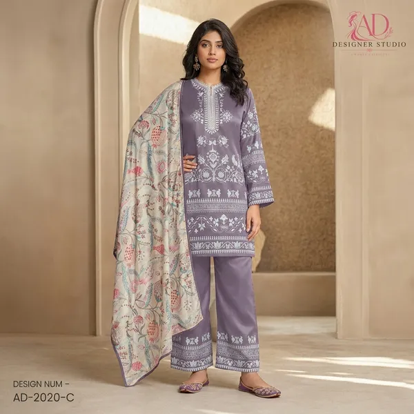 Purple_Satin_Premium_impoted__printed__Kurta_Set_With_Dupatta_For_Women