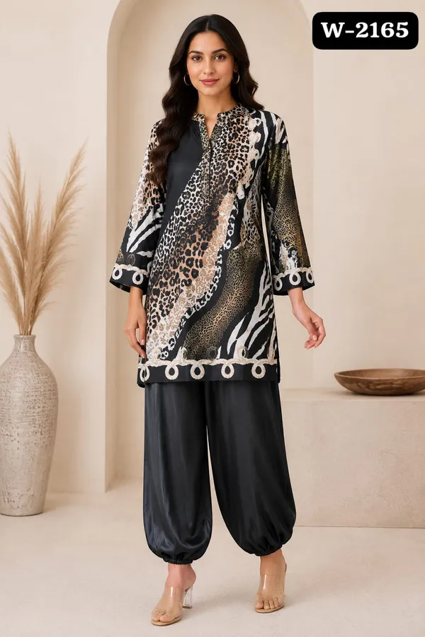 Make_a_statement_in_W-2165_�_a_striking_black_ensemble_featuring_bold_animal-print_detailing,_elegant_contrast_patterns,_and_statement_border_accents._Paired_with_relaxed_harem-style_bottoms_for_the_perfect_blend_of_comfort,_confidence_&_contemporary_glamour