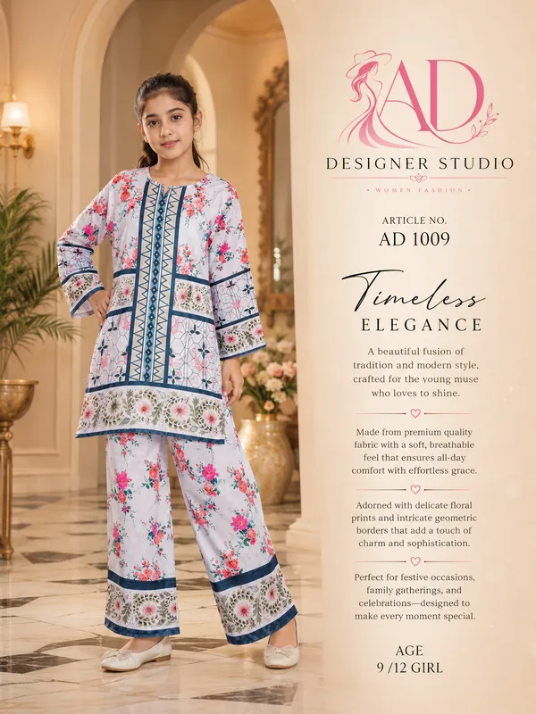 Peach_Rayon_Floral_Print_Straight_Kurta_Pajama_Set_For_Girls
