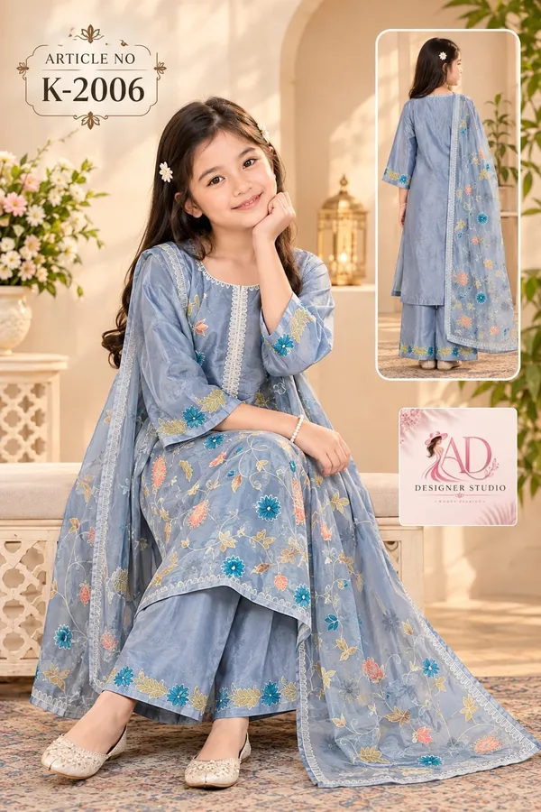 Ice_Blue_Premium_Imported_Mal_Satin_Kurti_Set_for_Girls_with_Bottom_&_Dupatta