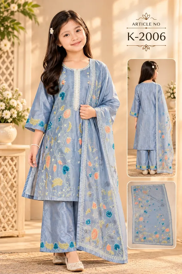 Ice_Blue_Premium_Imported_Mal_Satin_Kurti_Set_for_Girls_with_Bottom_&_Dupatta