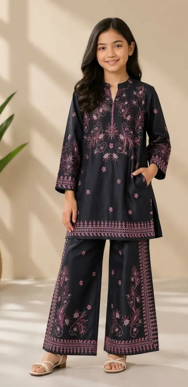 Black_and_Purple_Satin_Kurta_Plazzo_Set_Premium_Quality_for_Girls