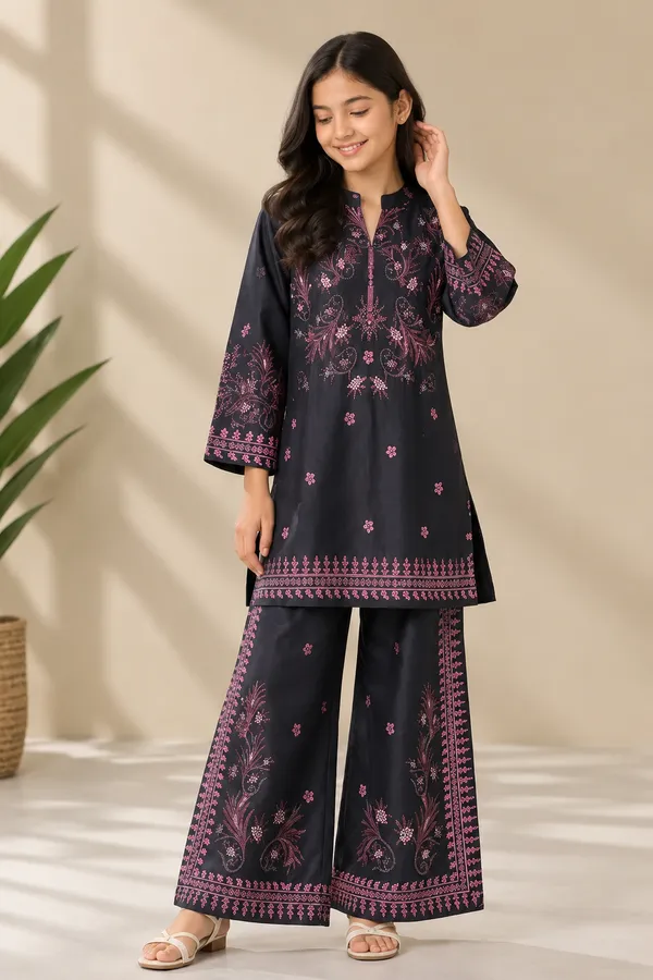 Black_and_Purple_Satin_Kurta_Plazzo_Set_Premium_Quality_for_Girls
