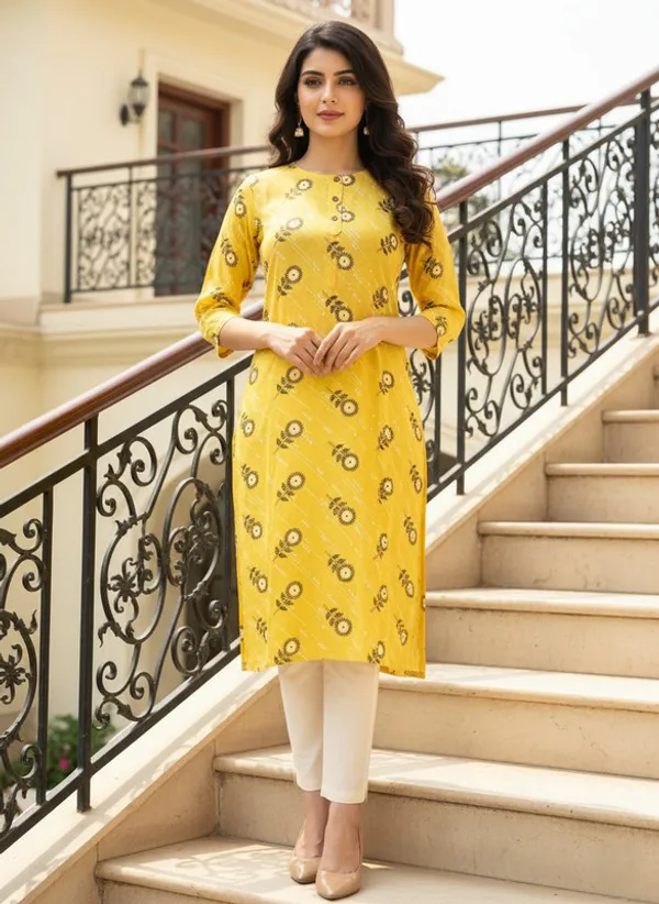 Yellow_Cotton_Straight_Printed_Kurta_For_Women