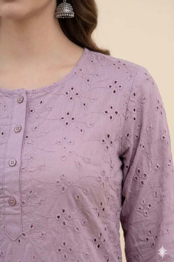 Lavender_Cotton_Schiffli_Embroidered_Straight_Kurta_For_Women