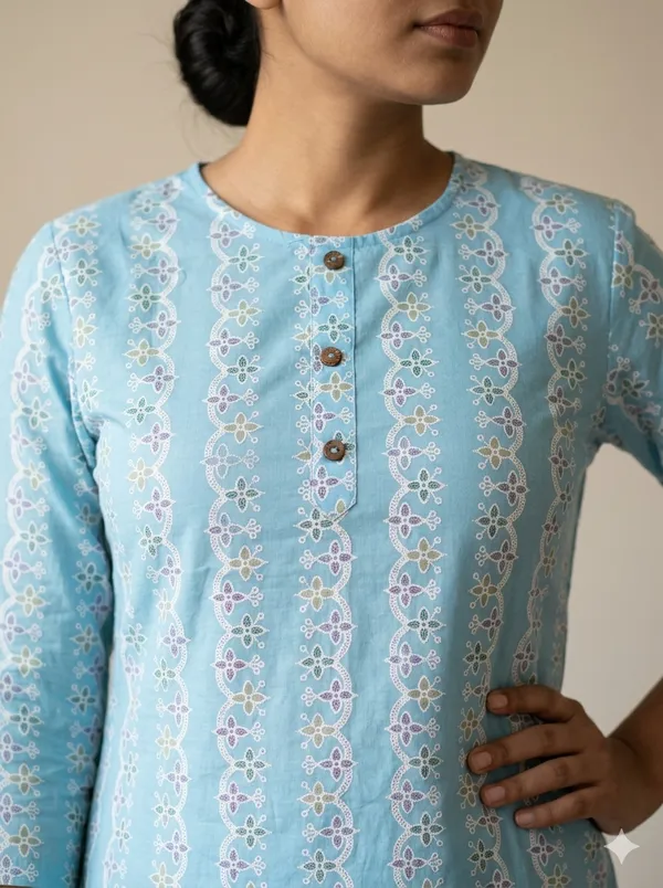 Sky_Blue_Viscose_Cotton_Printed_Straight_Kurta_For_Women