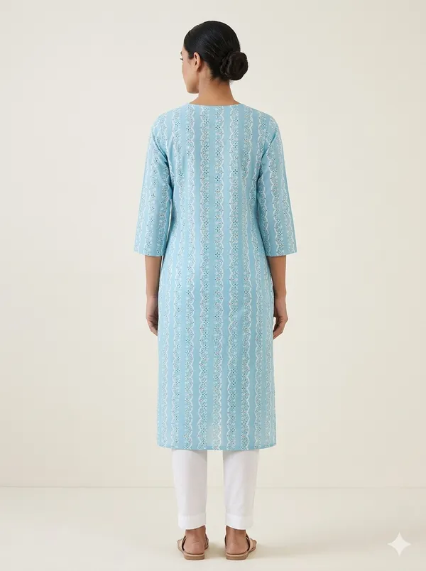 Sky_Blue_Viscose_Cotton_Printed_Straight_Kurta_For_Women