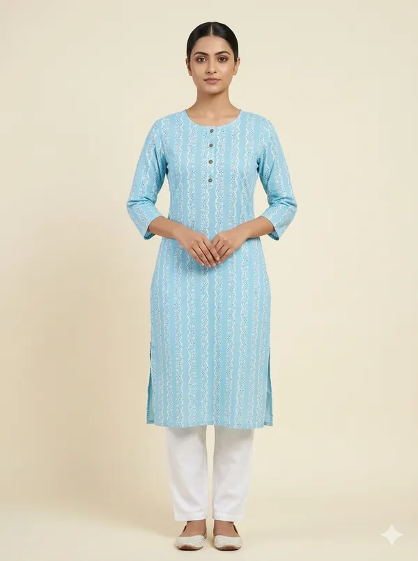 Sky_Blue_Viscose_Cotton_Printed_Straight_Kurta_For_Women